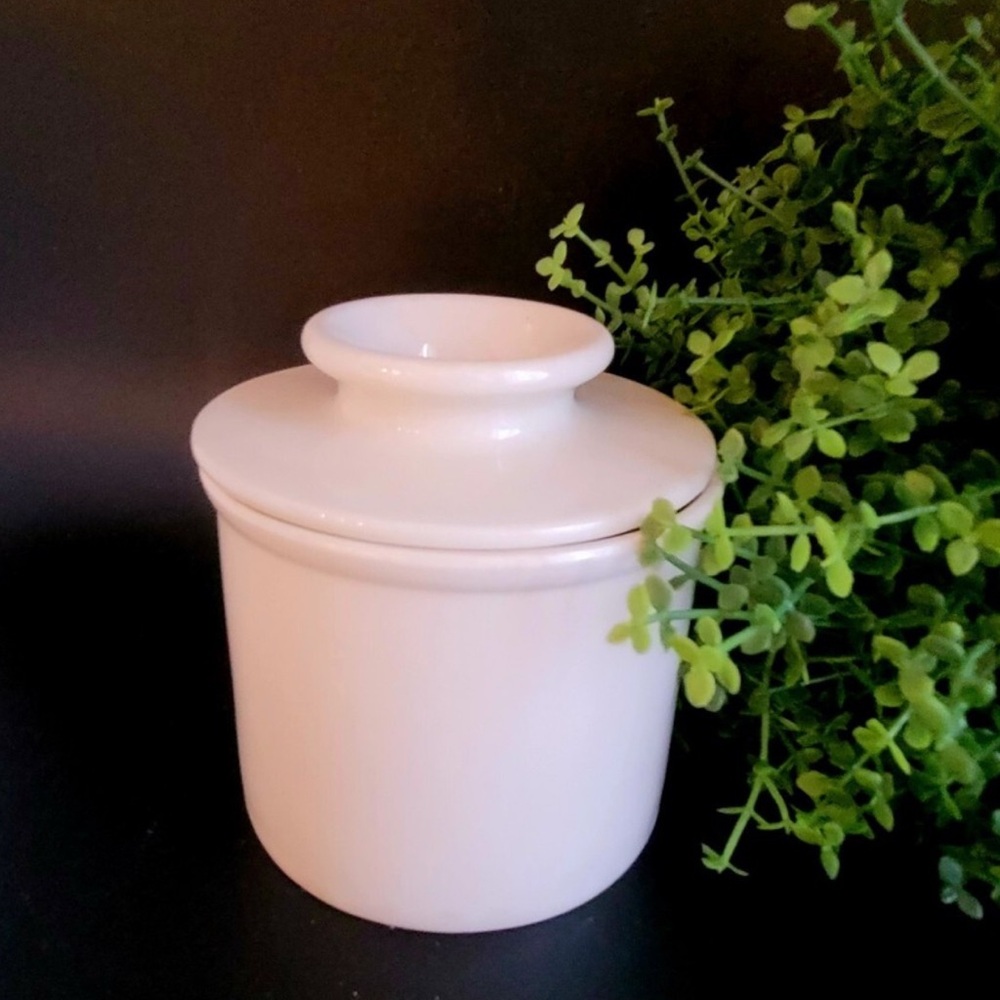 The Original Butter Bell Crock White Jar with Lid